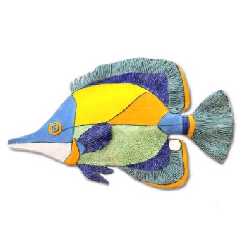 Ceramic Long-Nosed Butterfly Fish Wall Art
