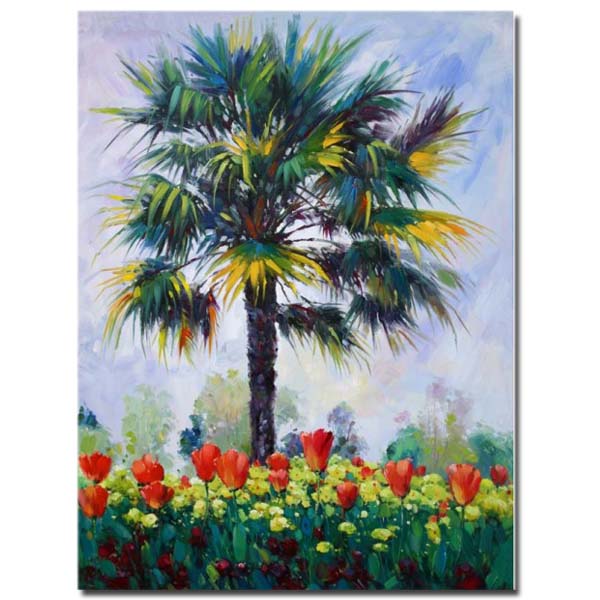 Palm and Flowers